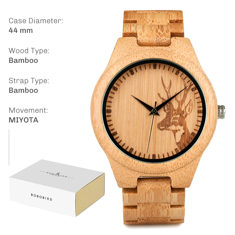 Natural Handcrafted Wooden Watches Lightweight