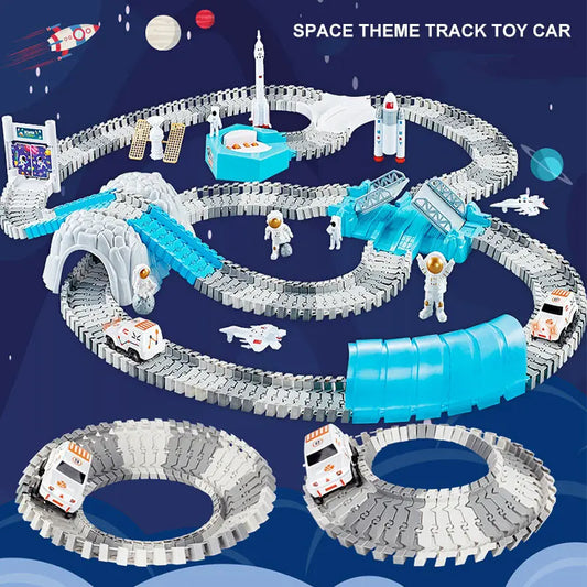 Kids Electric Track Space Mini Car Set Puzzle