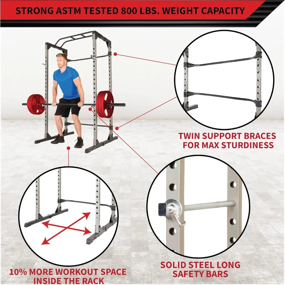 Squat Rack Power Cage with Optional LAT Pulldown