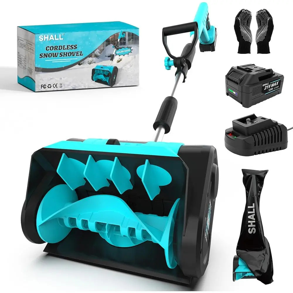 21V Brushless Cordless Snow Shovel 4AH Battery Powered