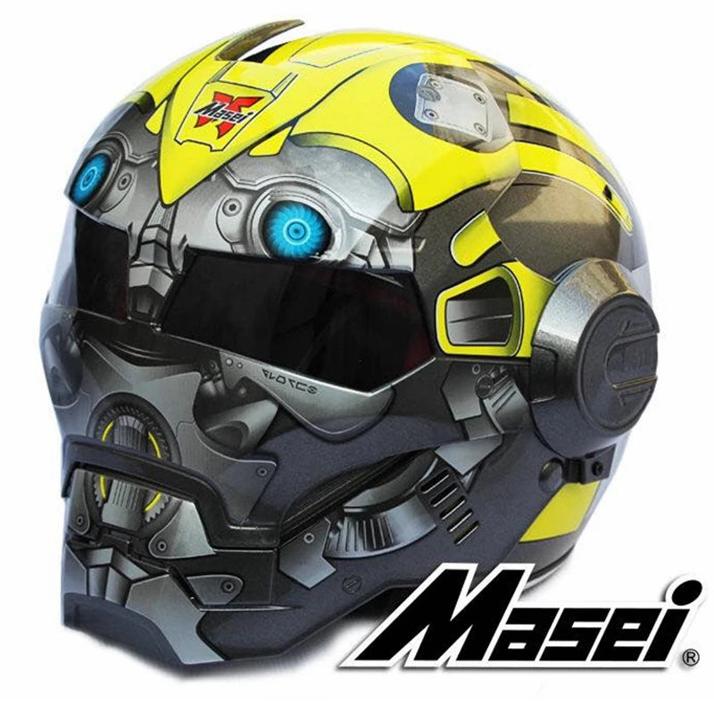 Flip Up Casque Vintage Motorcycle Helmets Full Face Iron Men