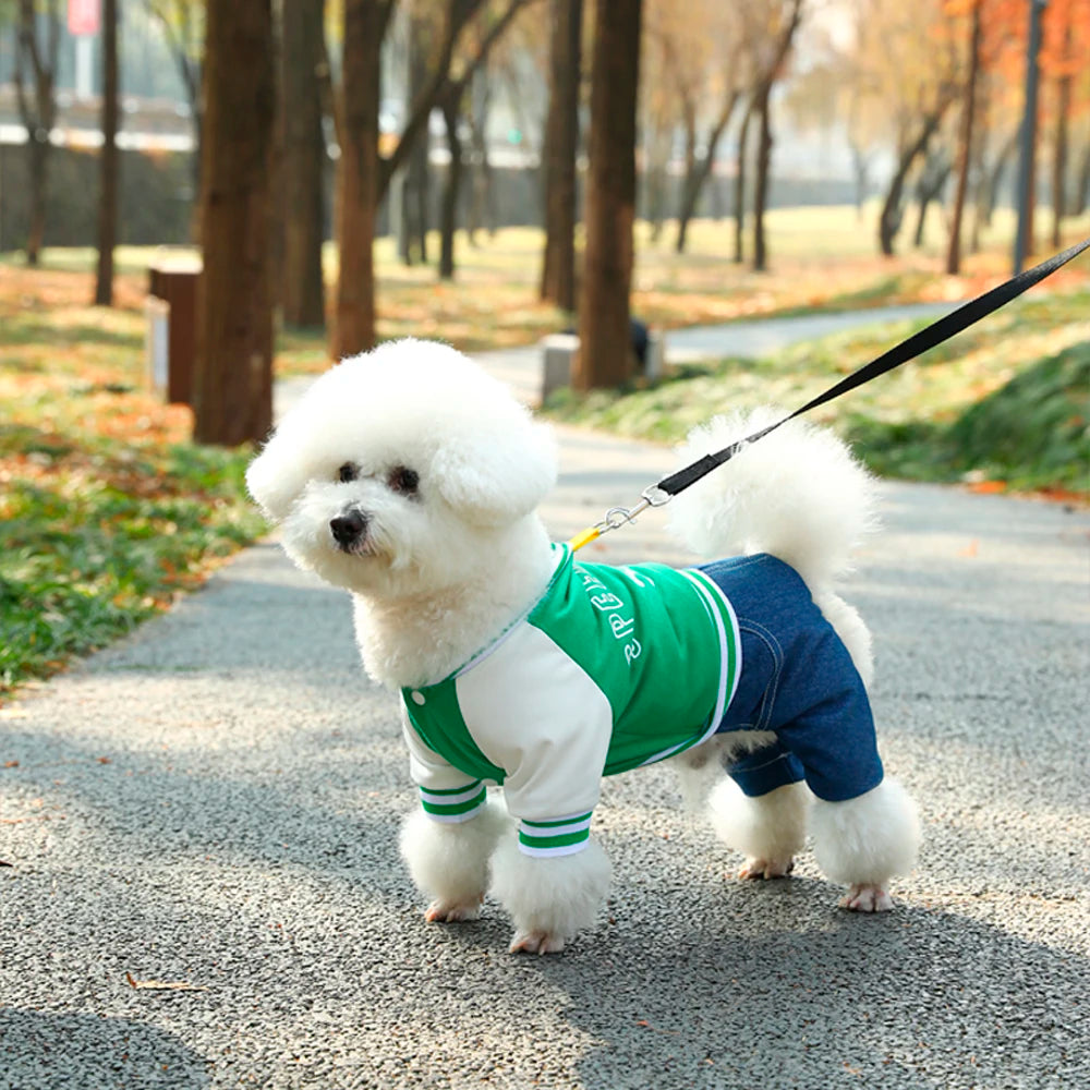 Dog Baseball Jumpsuit for Small and Medium Breeds
