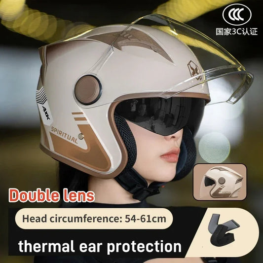 All Season Universal Safety Helmet Double Lens