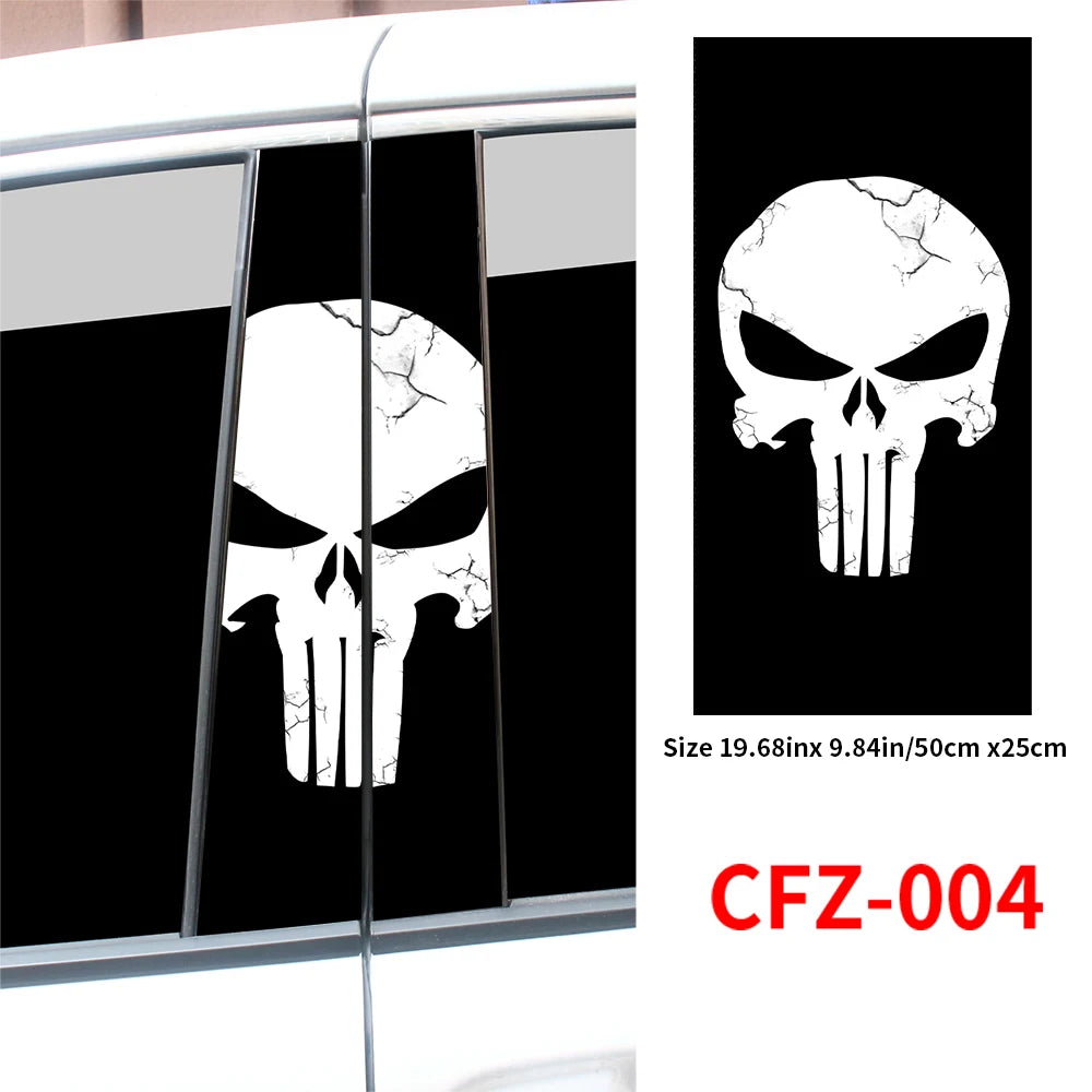 Punisher Skull Stickers Car B-pillar Sticker Waterproof