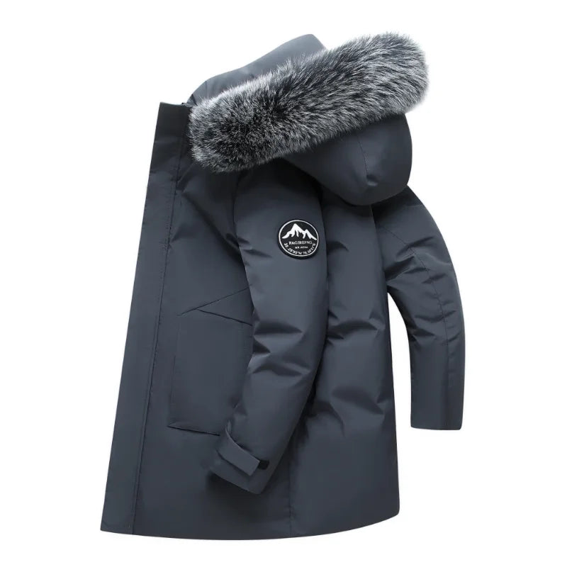 Thick Medium Long Hooded Unisex Coat