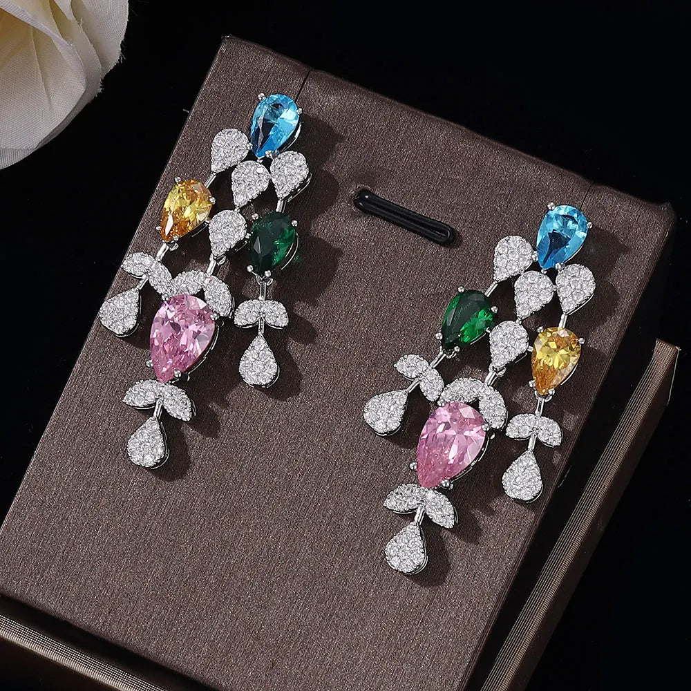 New 4-piece Zirconia Nigeria Crystal Jewelry Set