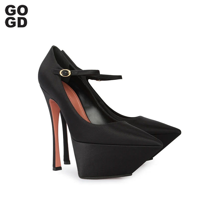 Platform Pumps New Design Luxury Thin Pointed Toe High Heels