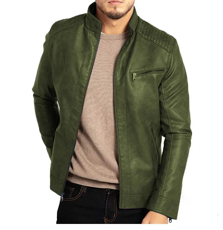 Leather Motorcycle Style Fashion Outerwear