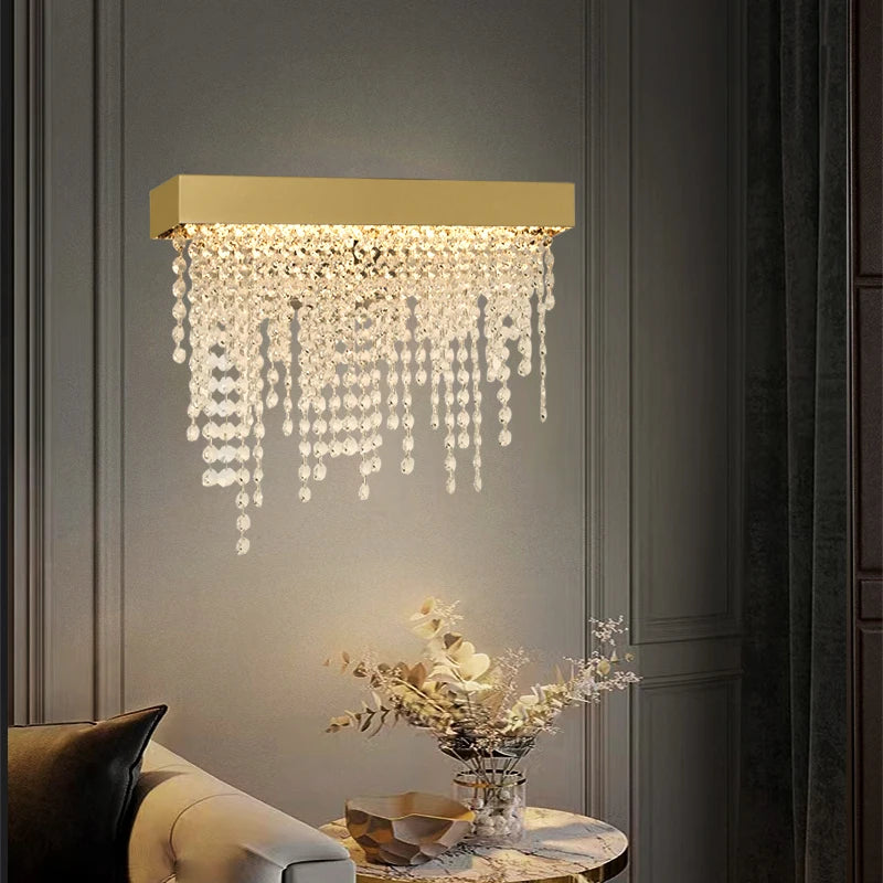 Modern Crystal Wall Sconce For Bedroom