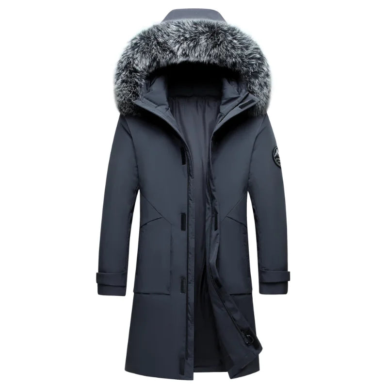 Thick Medium Long Hooded Unisex Coat