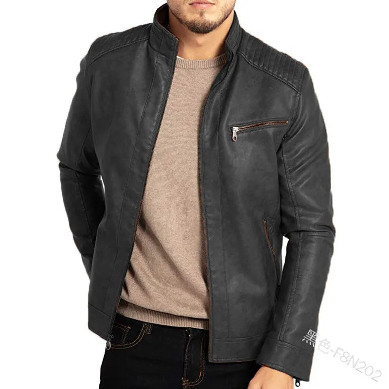 Leather Motorcycle Style Fashion Outerwear
