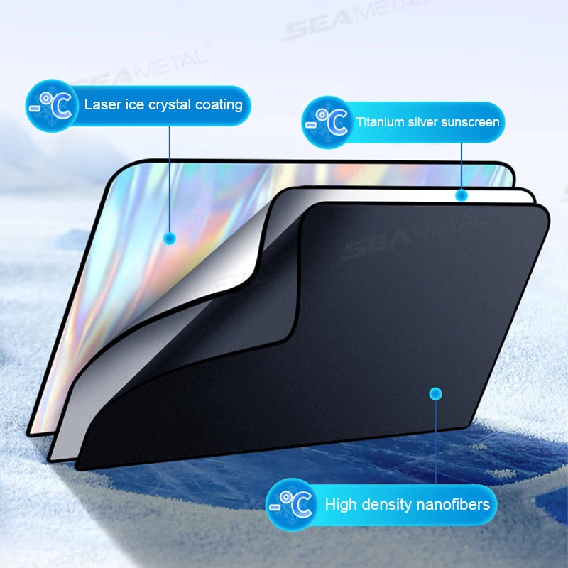 2Pcs Magnetic Side Window Protection Cover UV Blocking