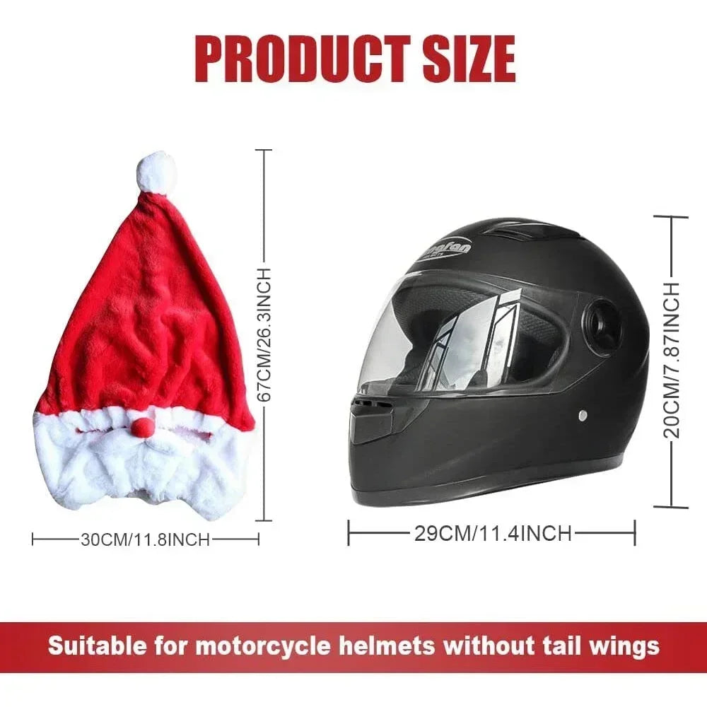 Christmas Motorcycle Full Helmet Plush Cover Santa Claus