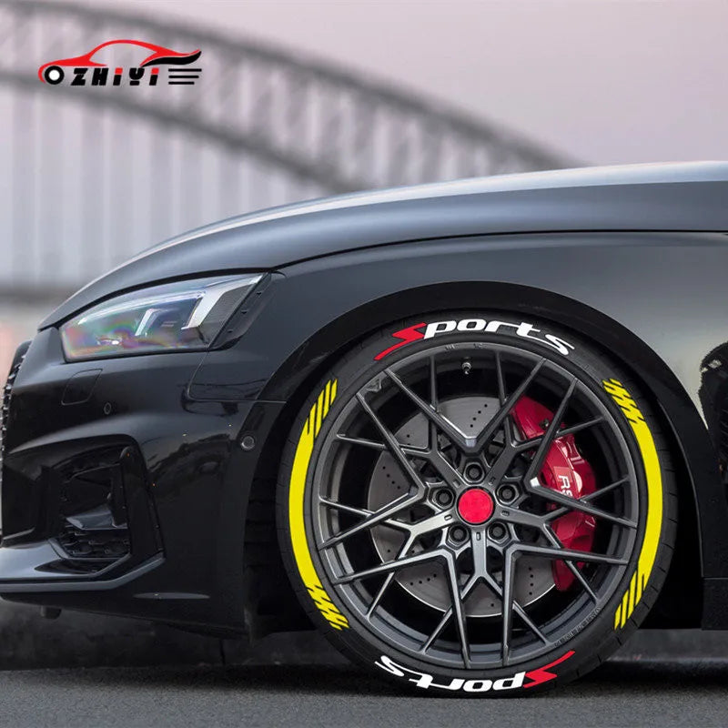 Car Motorcycles Tires & Rim Decoration Sticker PVC 3D SPORTS