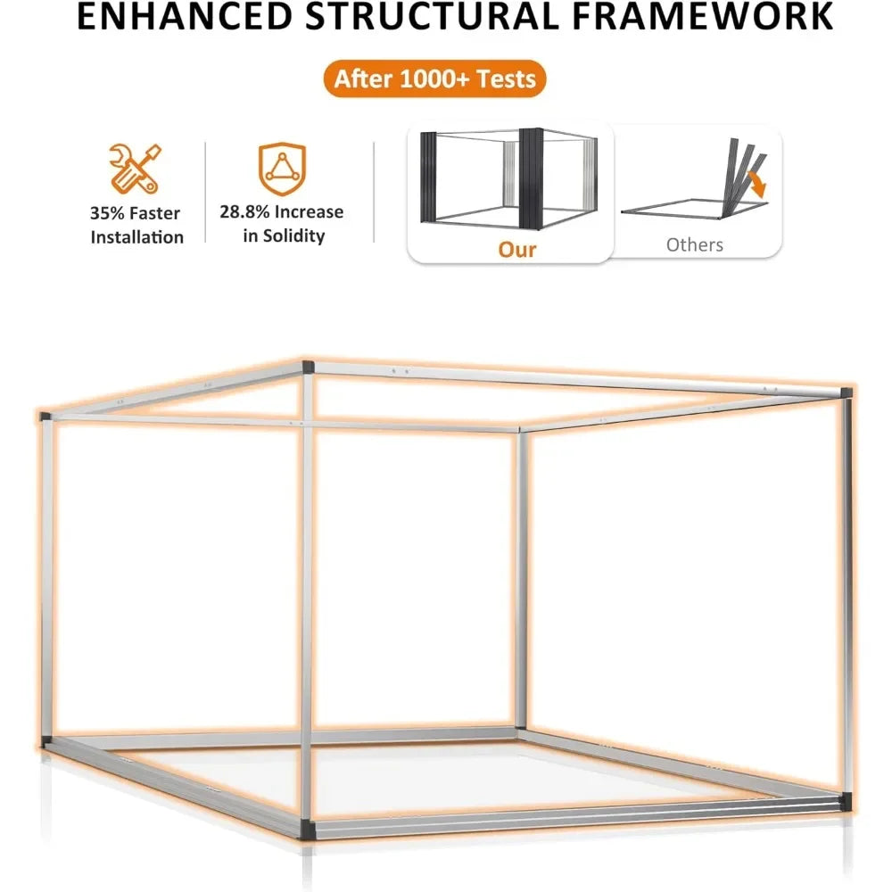 8 X 12 FT Outdoor Metal Shed with Updated Frame Structure