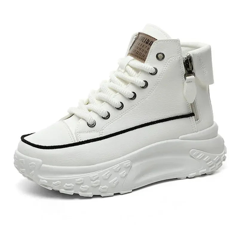 Women's High-Top Casual Lightweight Board Shoes Thick Sole