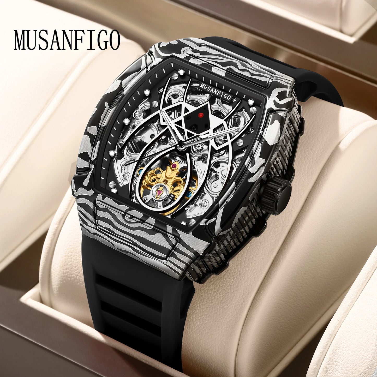 Spider Luminous Silicone Strap Automatic Watch