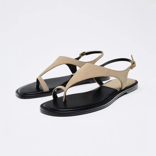 Flat Bottom Buckle Strap Women's Sandals