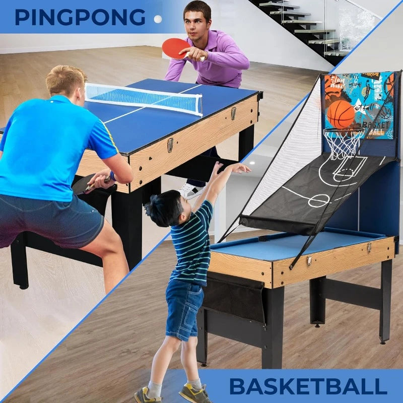 48" 6-in-1 Multi Game Table, Full-Size Indoor and Outdoor
