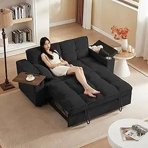 65'' Convertible Sleeper Sofa Bed with Adjustable Backrest