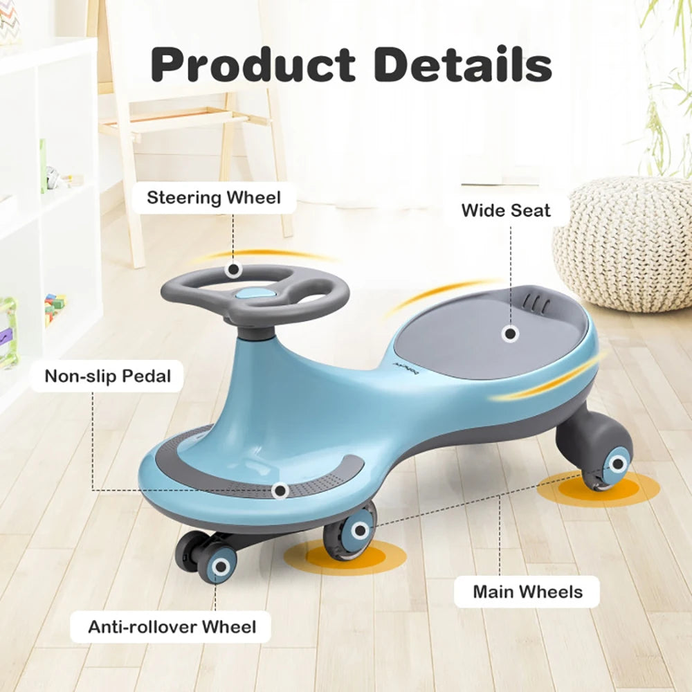 Safe and Scientific Design Wiggle Car Ride-on Toy with Flashing Wheels