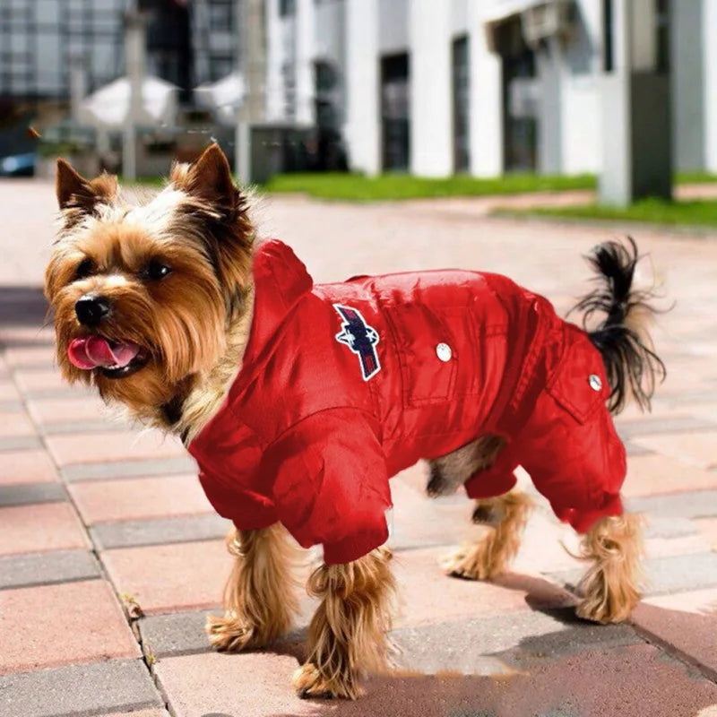 Pet Hooded Jumpsuit Autumn Winter Comfortable Windproof Fleece Dog Coat for Small Medium Dog Cats