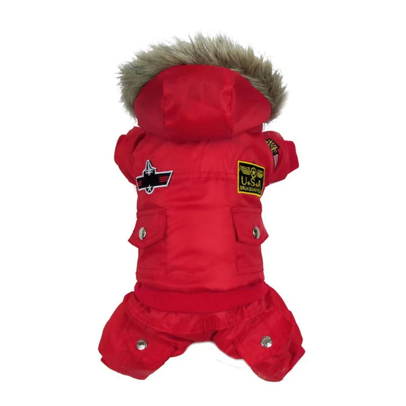 Pet Hooded Jumpsuit Autumn Winter Comfortable Windproof Fleece Dog Coat for Small Medium Dog Cats