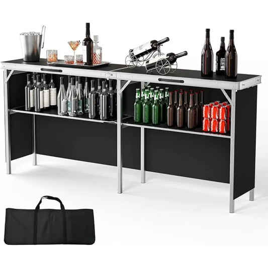 78 "Portable Bar Double Decker Shelves
