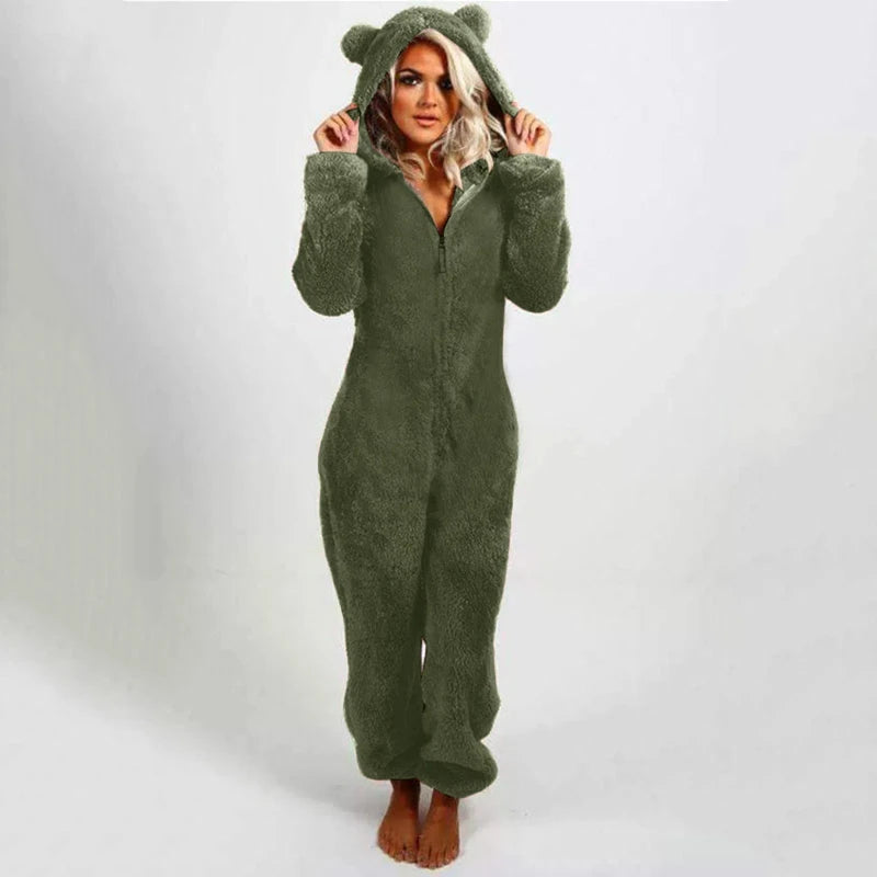 Fleece Sleepwear Hood Set Pajamas