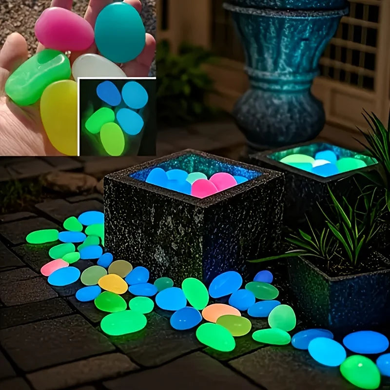 5/10 Pcs Luminous Pebbles 4.5cm Diameter Garden Landscape