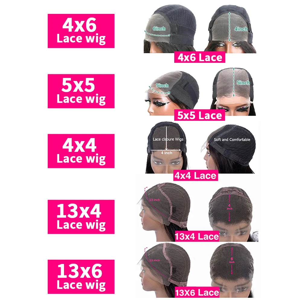 30 32 32 34 Inch Body Wave 360 Human Hair Lace Frontal Wig