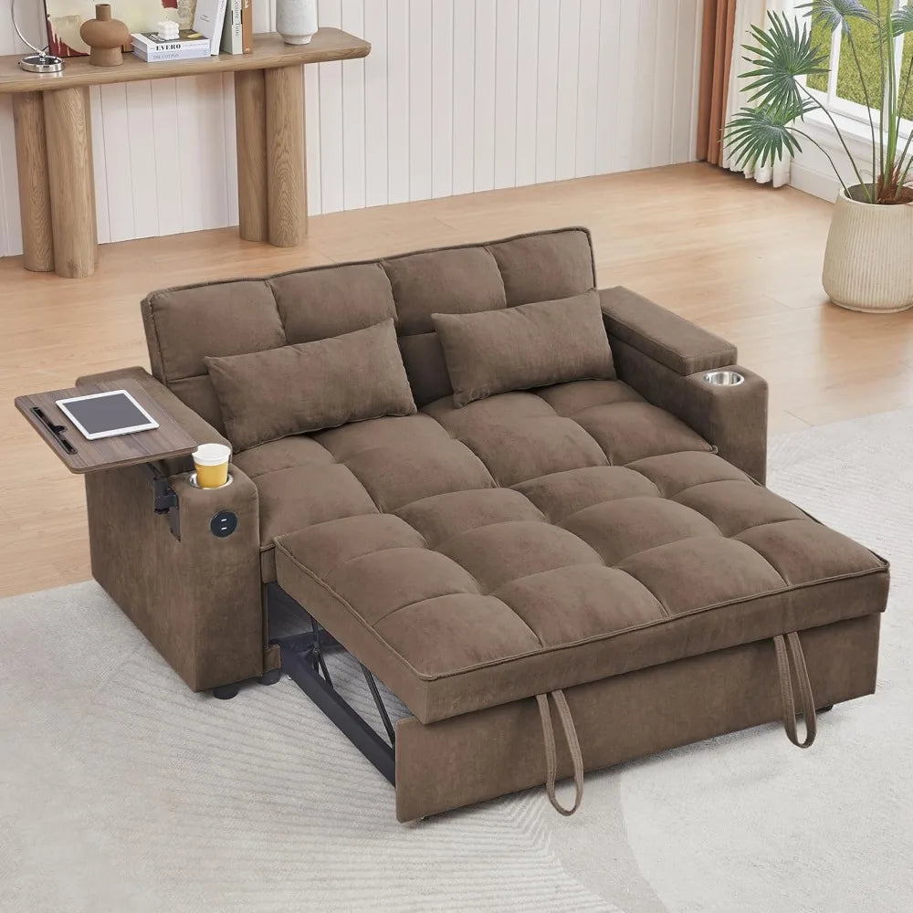 65'' Convertible Sleeper Sofa Bed with Adjustable Backrest