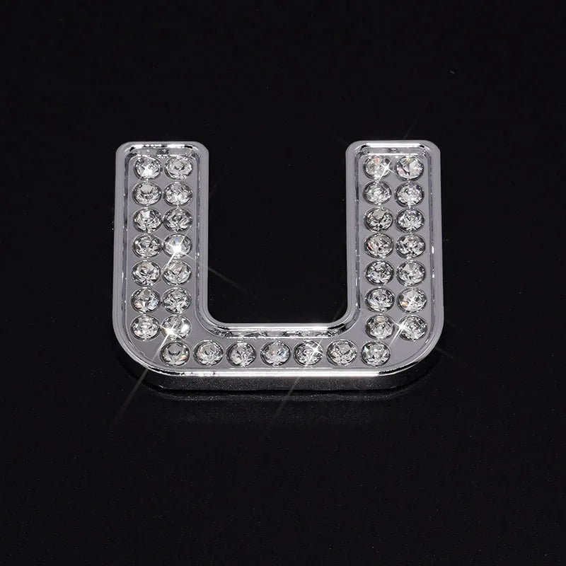 Silver Rhinestone Letters Numbers Car Stickers for Women and Girls