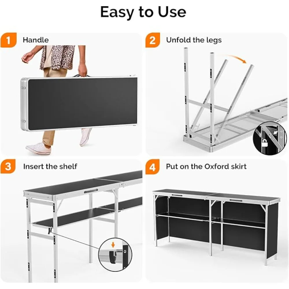 78 "Portable Bar Double Decker Shelves