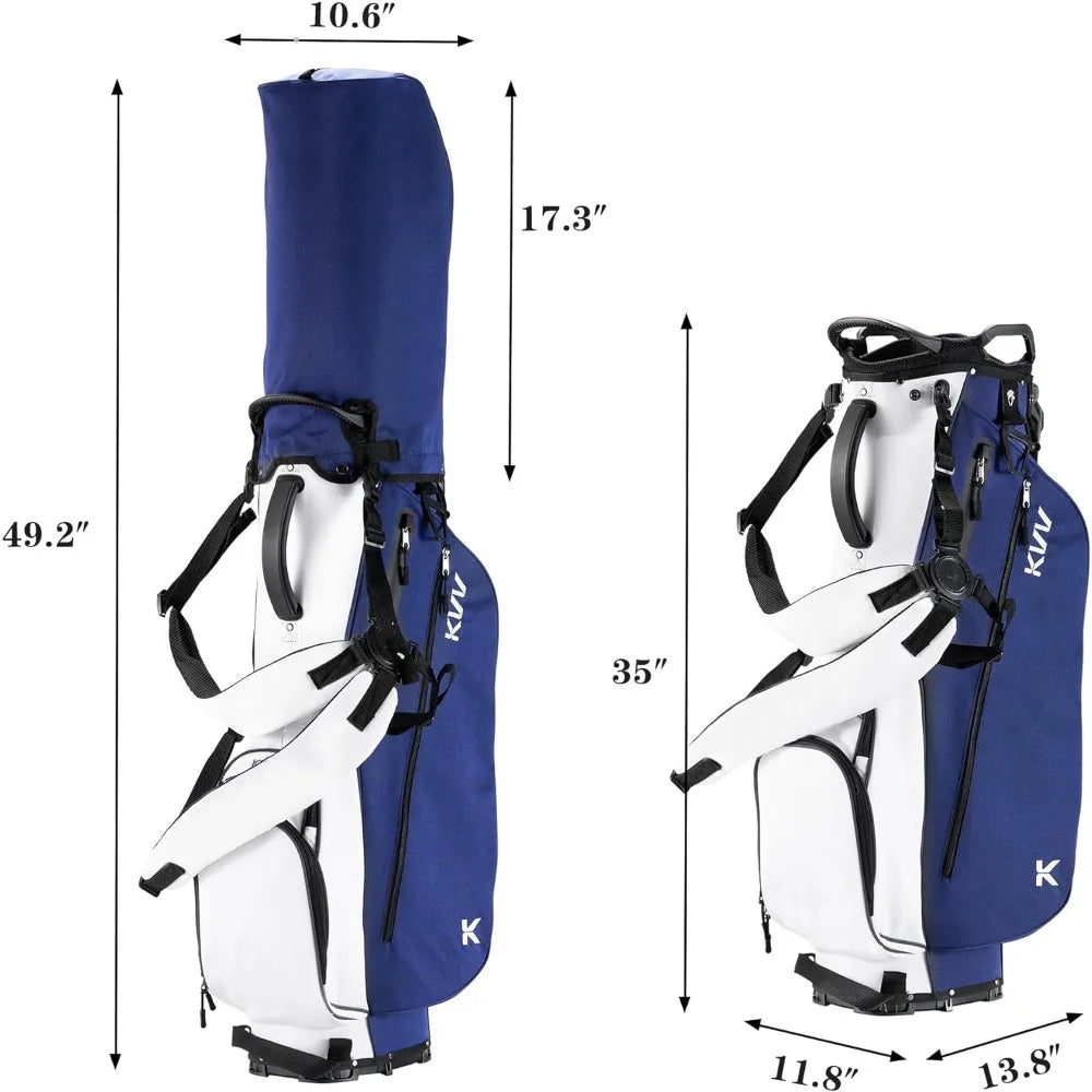 Lightweight Golf Stand Bag with 7 Way Full-Length Dividers, 5 Zippered Pockets