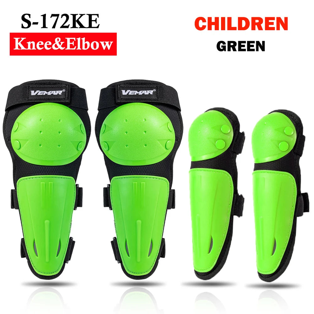 Motorcycle Armored Vest, Knee, & Elbow Pads Set for Children