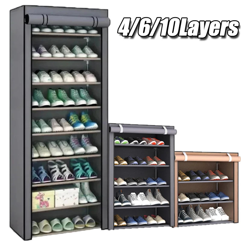 Shoe Rack Organizer Dustproof Space-Saving Shoe Shelf