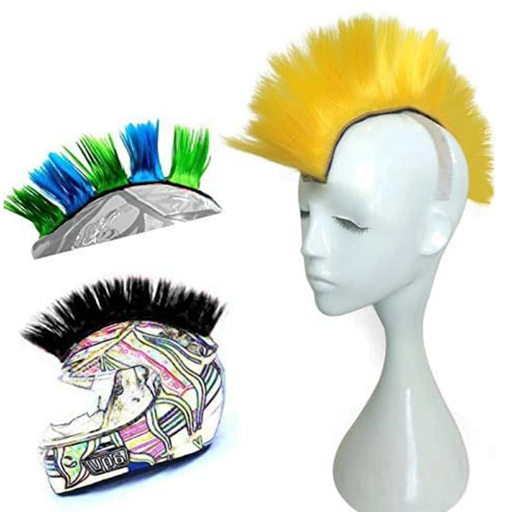 Punk Mohawk Synthetic Wigs Helmet Decoration