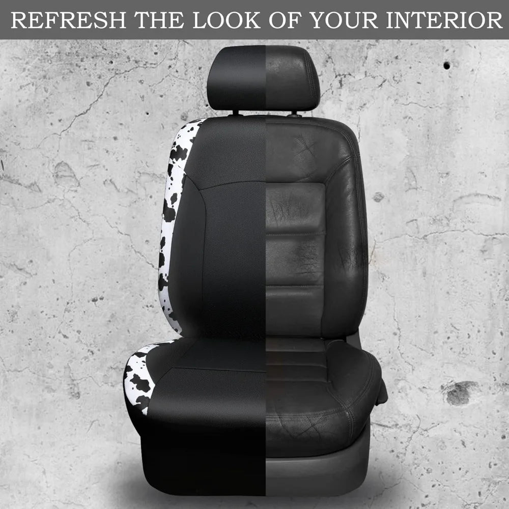 Cow Print Car Accessories Set