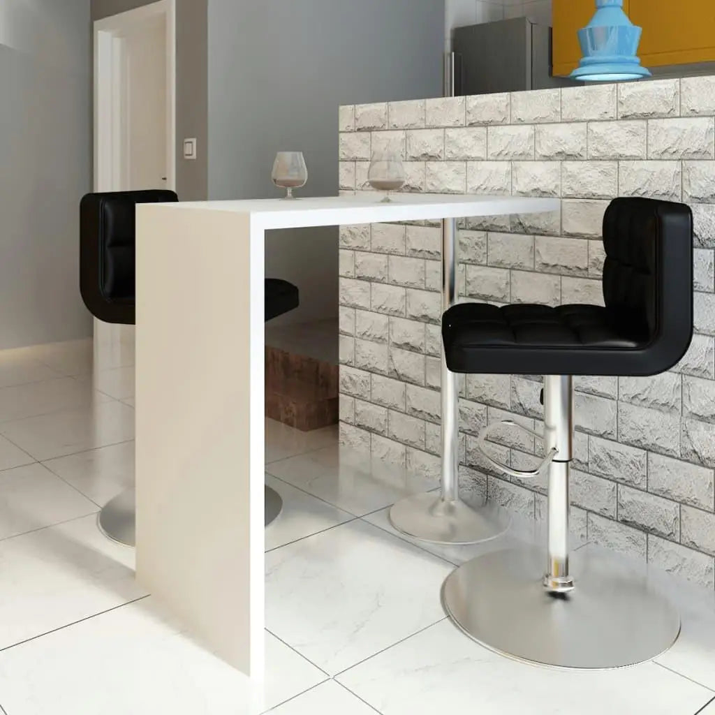 High Gloss White Bar Table with Single Steel Leg
