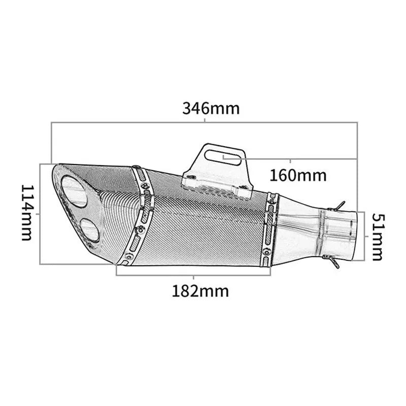 51MM Universal Motorcycle Exhaust Pipe Yoshimura Slip On