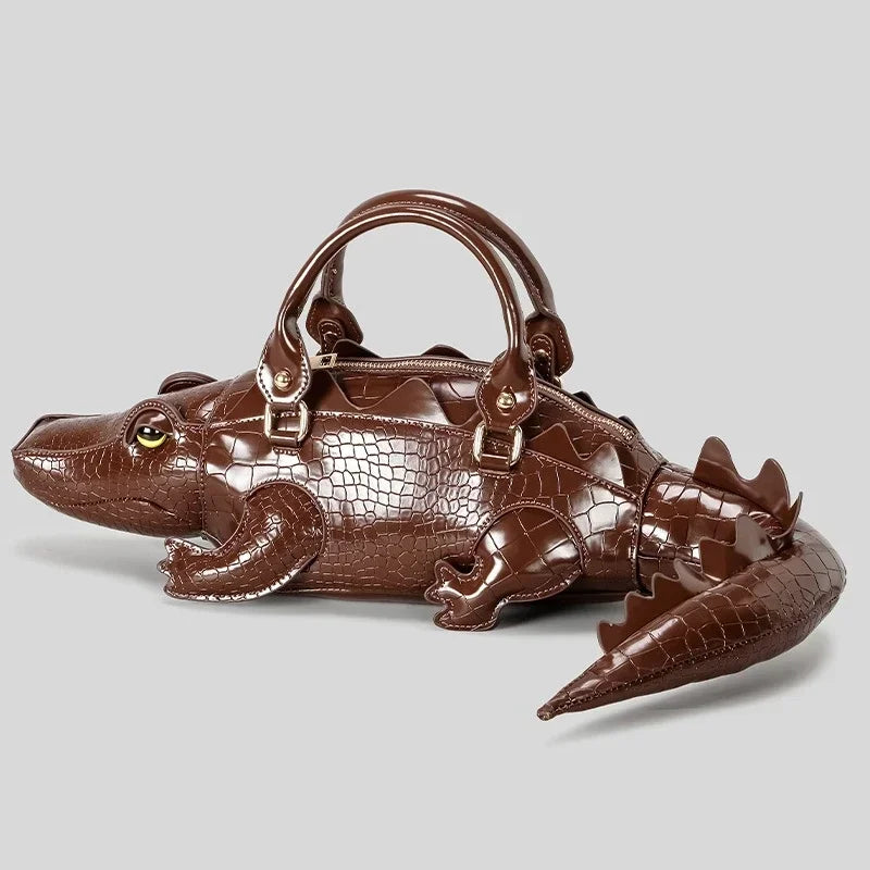 High Quality Handmade Crocodile Shape Shoulder Bag