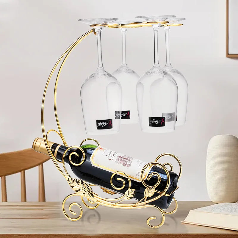 Light Luxury Style Golden Wine Cabinet Decoration