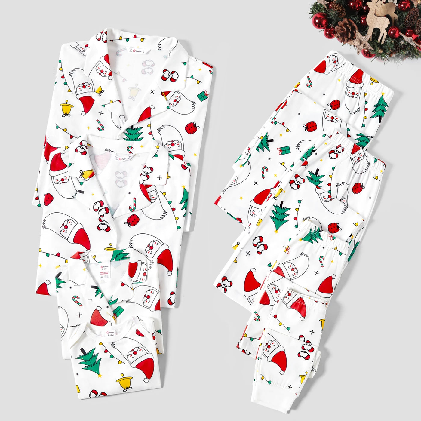 Christmas Family Matching Colorful Festival Theme Print Long Sleeve
