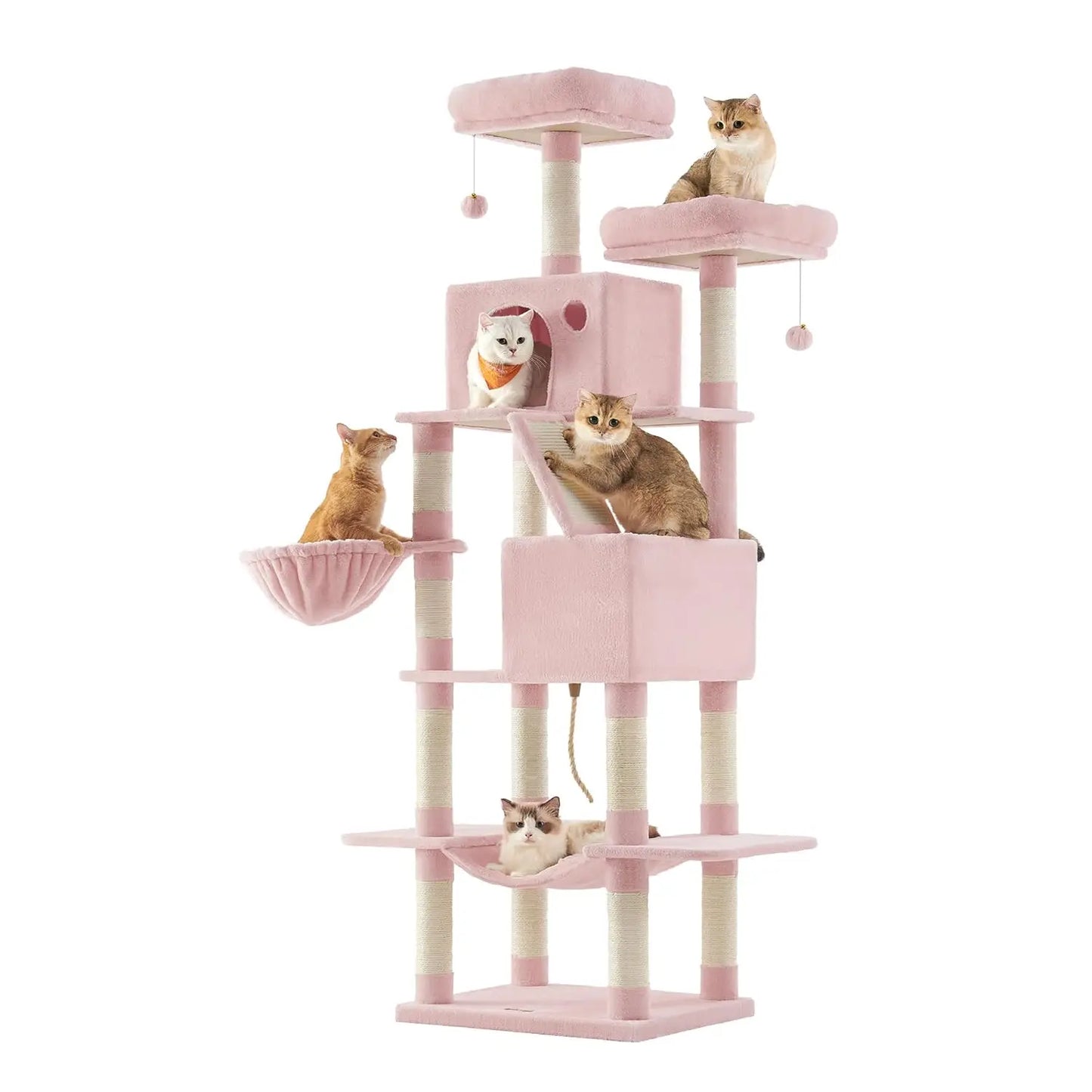 81.1-Inch Large Cat Multi-Level Plush Condo