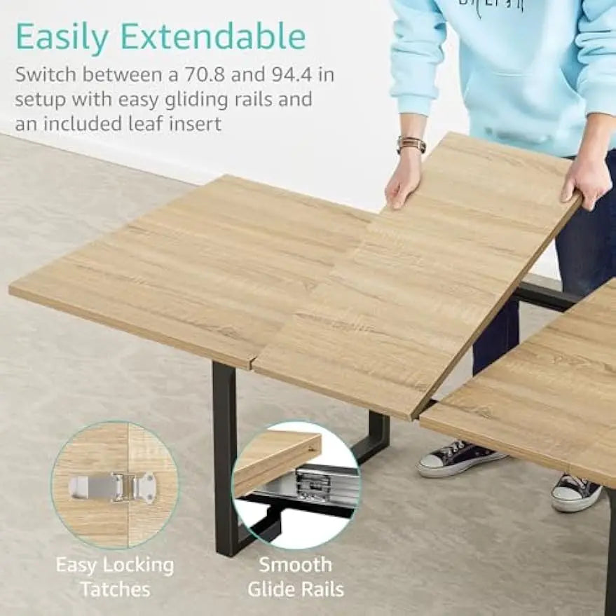 8 to 10 Person 94" Expandable Dinning Table