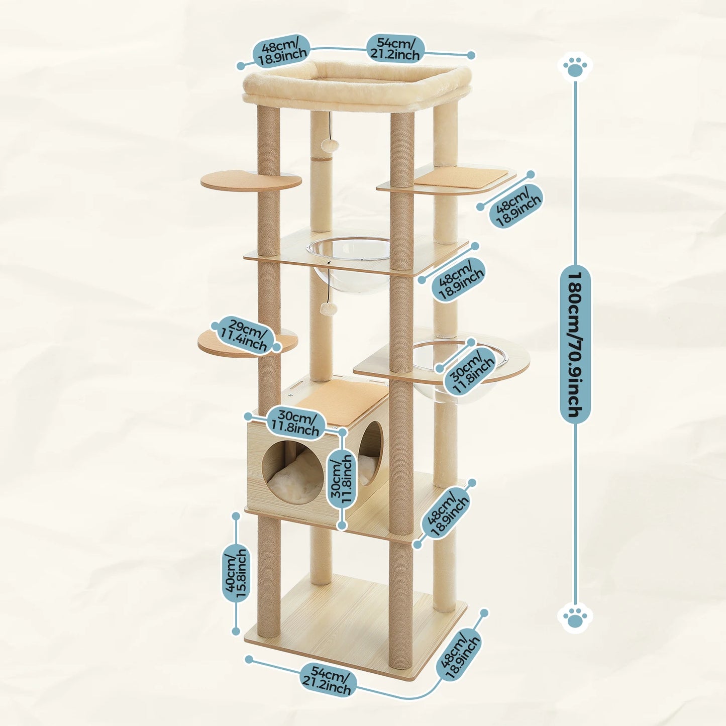 Multi-Level Cat Tree with Sisal Scratching Posts