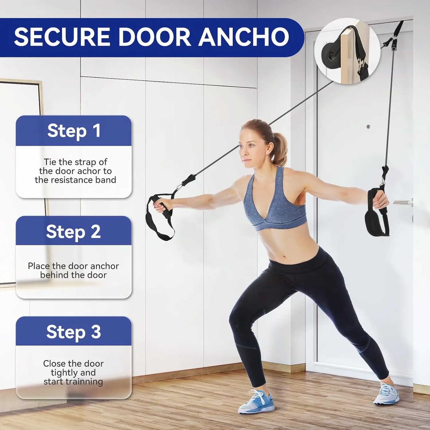 Portable Pilates Tensioner Kit with Latex Resistance Band