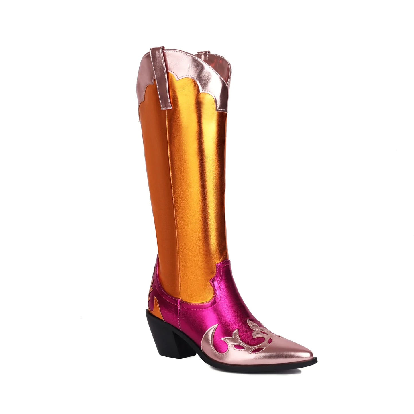 Chic Metallic Cowboy Boots for Women