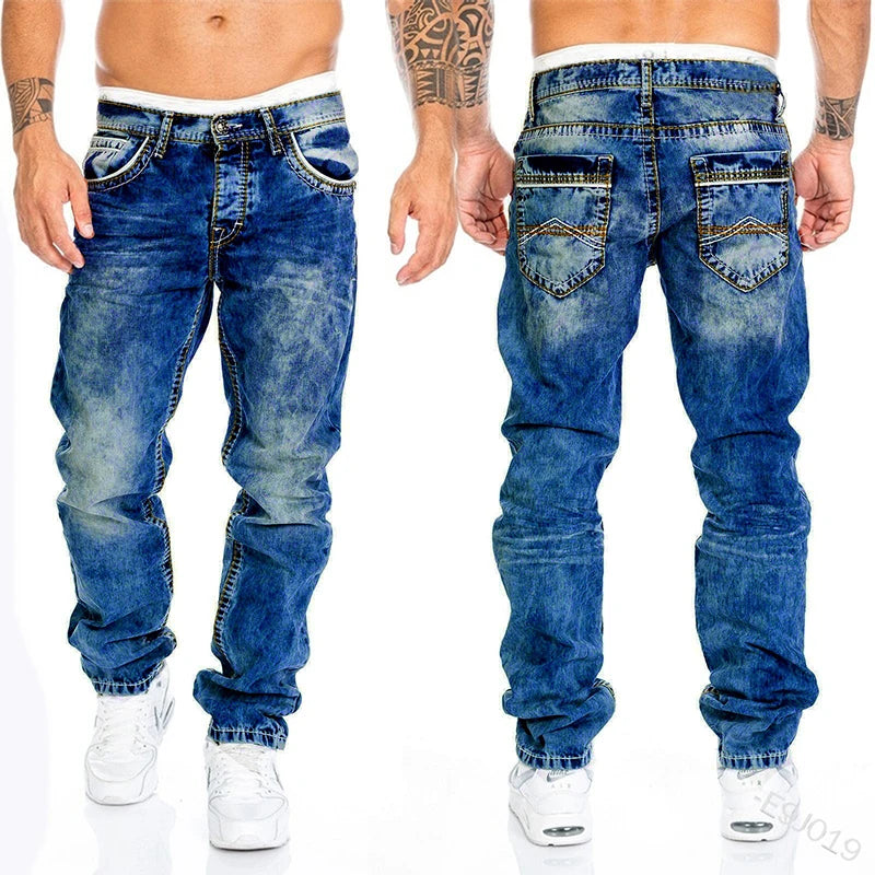 Casual Denim Trousers Baggy Jeans Black Blue